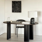 Boomerang Desk - Varnished Mahogany - Dark Brown - Pebble Shape