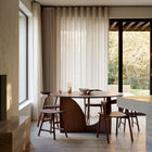 Geometric Dining Table - Varnished Teak - Brown - Round