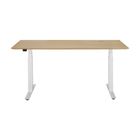 Bok Adjustable Desk - Varnished Oak - With Cable Management