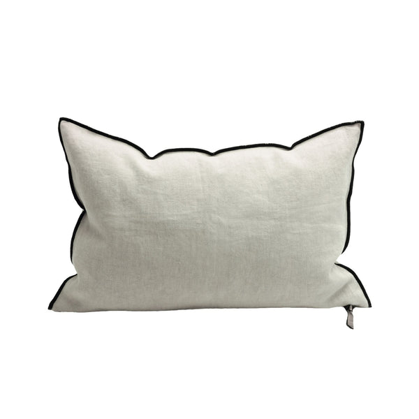 Stone Washed Linen Pillow - 16x24" - Pearl