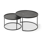 Ethnicraft Nesting Round Tray Table Set