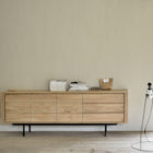 Oak Shadow Sideboard with black metal legs