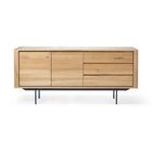Oak Shadow Sideboard with black metal legs
