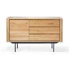 Oak Shadow Sideboard with black metal legs