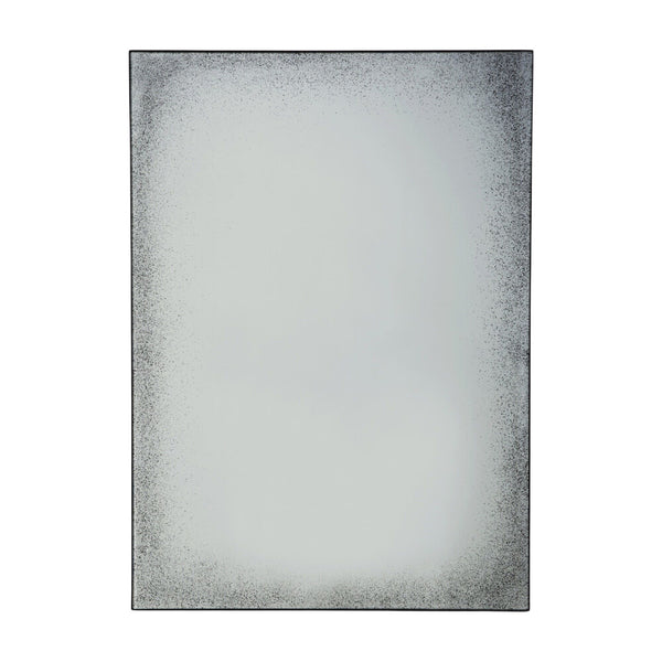 Clear wall mirror - medium aged - metal frame - rectangular