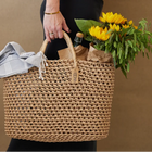 OOhh Macrame Paper Cord Market Basket with handles