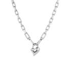 Padlock Heart Chain Necklace Silver - Jenny Bird