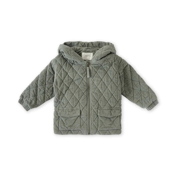 Corduroy Quilted Jacket - Sage