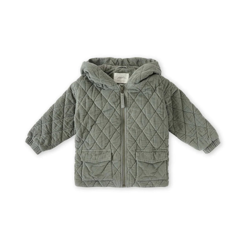 Corduroy Quilted Jacket - Sage