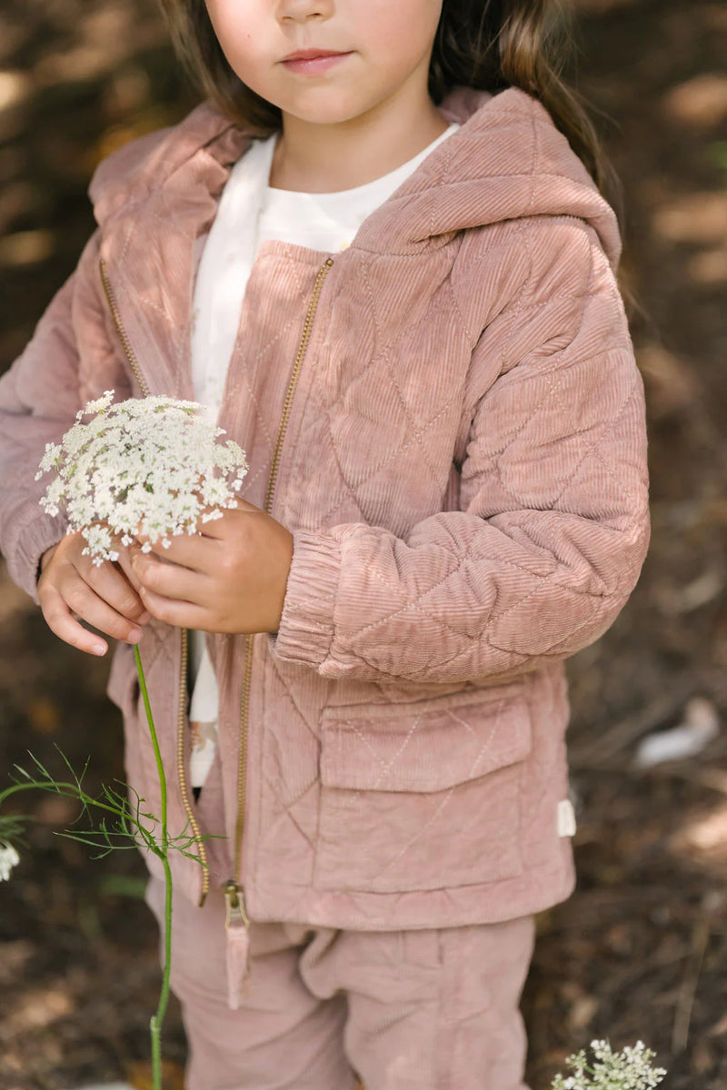 Corduroy Quilted Jacket - Thistle