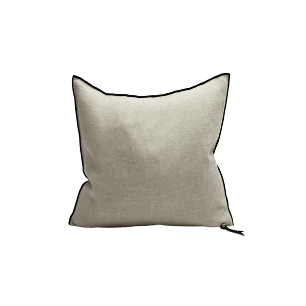 Stone Washed Linen Pillow - 26x26" - Ciment