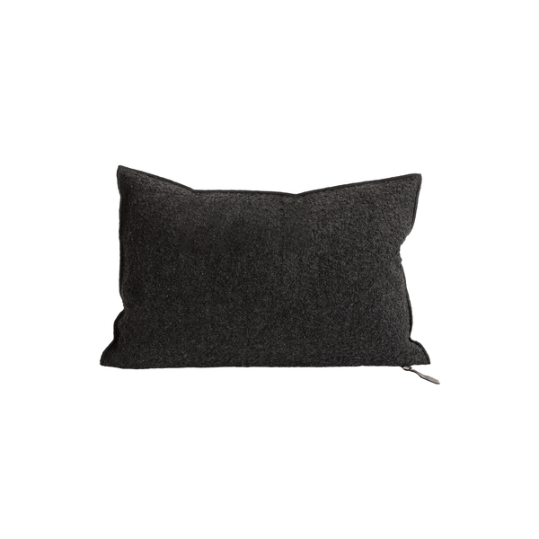 Canvas Wooly Pillow - 12x20" - Carbon