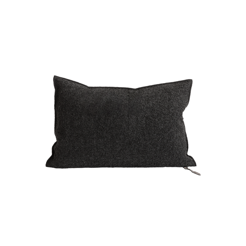 Canvas Wooly Pillow - 12x20" - Carbon