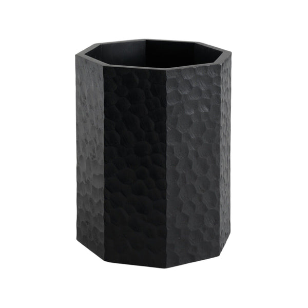 Chopped Paper Basket - Varnished Mahogany - Black