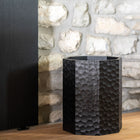 Chopped Paper Basket - Varnished Mahogany - Black