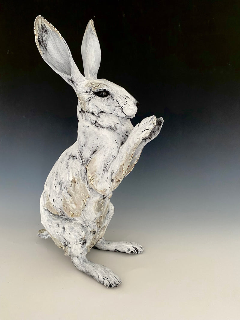 Mary Philpott -Grooming Hare - 21"x21"x7"