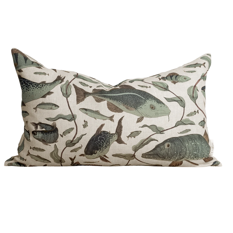 HavsLiv - SjöGrön Linen Cushion - 16"x26"