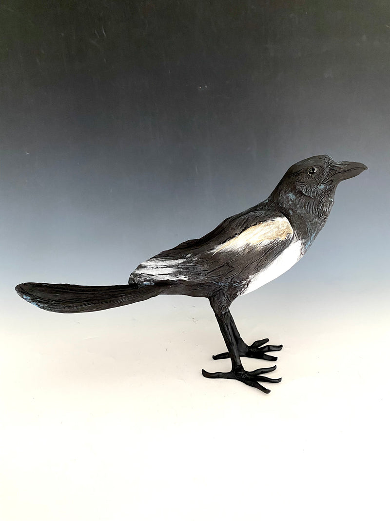 Mary Philpott - Magpie Aloof - 17"x14"x6"