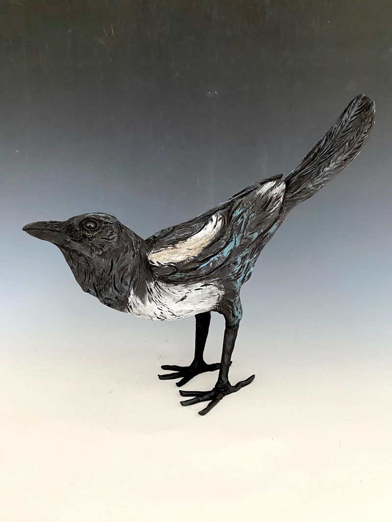 Mary Philpott - Magpie Curious - 17"x11"x5"