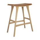 Osso Outdoor Stool With Cushion - Varnished Oak