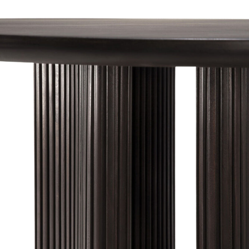 Roller Max Dining Table - Varnished Mahogany - Dark Brown - Round