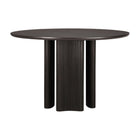 Roller Max Dining Table - Varnished Mahogany - Dark Brown - Round