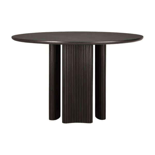 Roller Max Dining Table - Varnished Mahogany - Dark Brown - Round