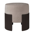 Roller Max Pouf - Varnished Mahogany - Dark Brown - Rice Fabric