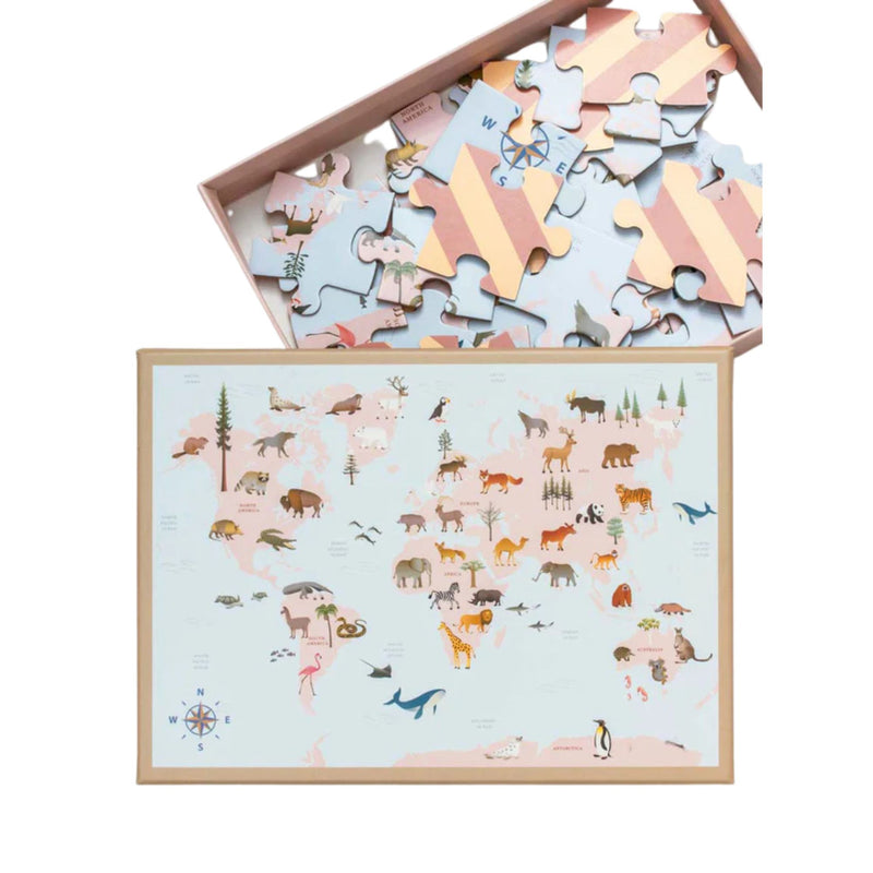 World Map Animal - Jigsaw Puzzle - 42 pieces