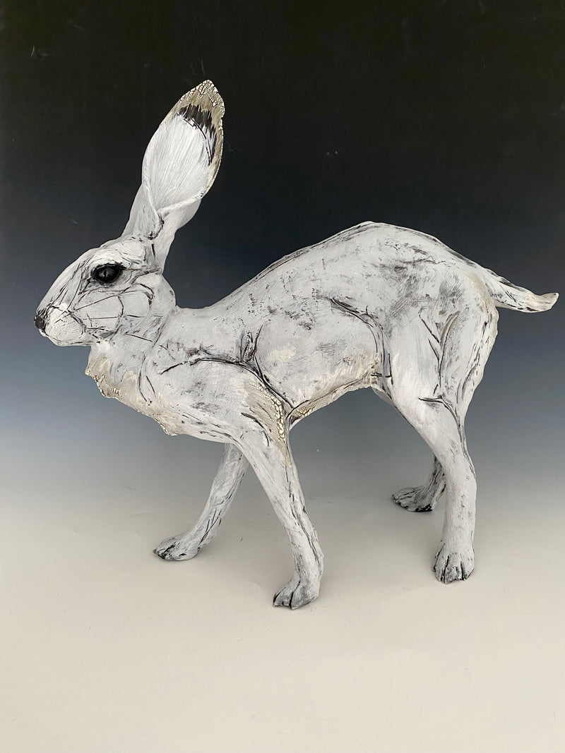 Mary Philpott - Standing Hare Silver - 20"x17"x7"