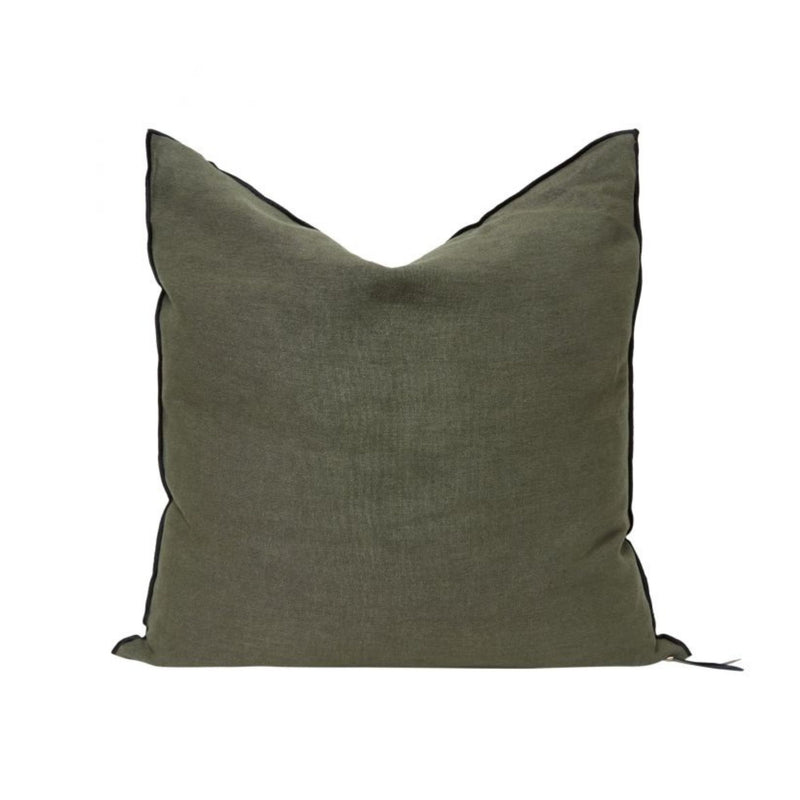 Stone Washed Linen Pillow - 26x26" - Crocodile