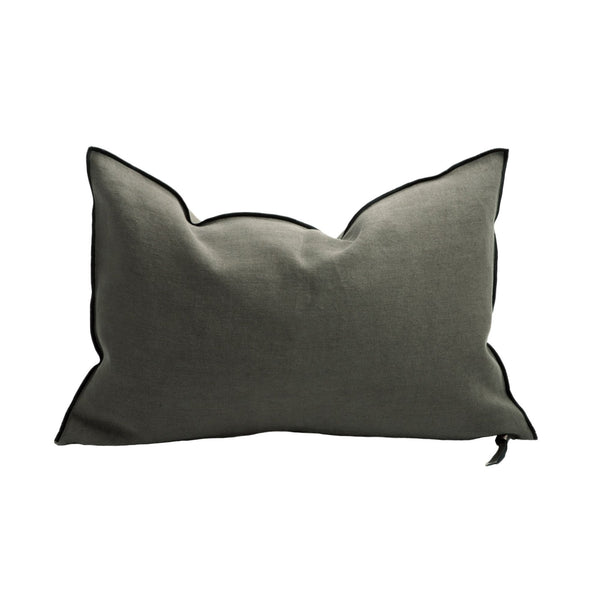 Stone Washed Linen Pillow - 16x24" - Crocodile