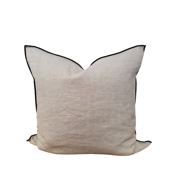 Stone Washed Linen Pillow - 26x26" - Pearl
