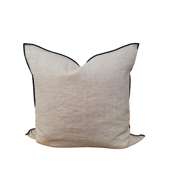 Stone Washed Linen Pillow - 20x20" - Pearl