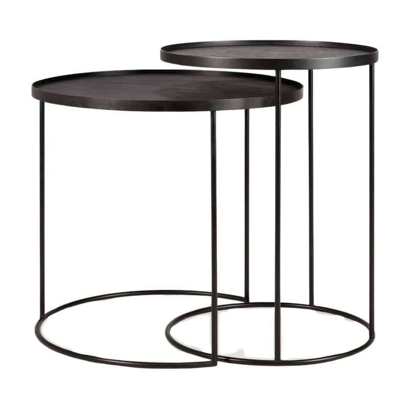 Round Tray Side Table Set