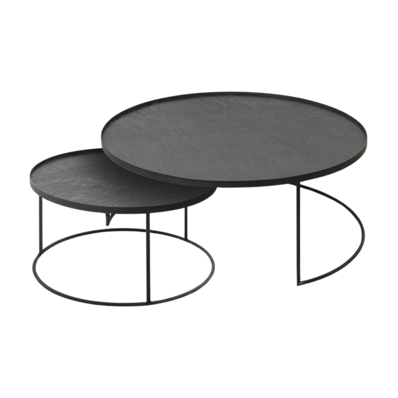 Ethnicraft Nesting Round Tray Table Set