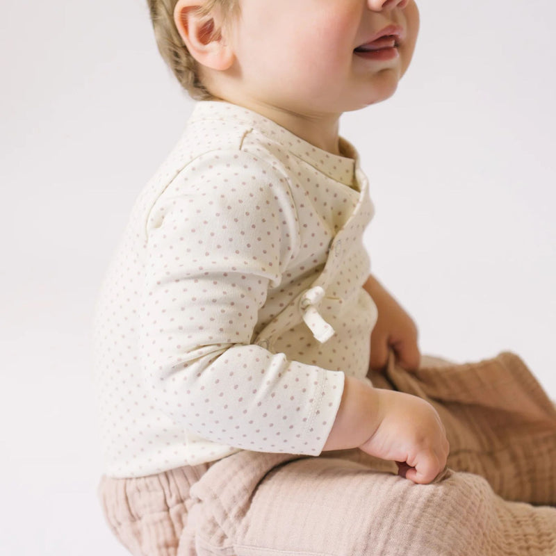 Long Sleeve Kimono One Piece - Pin Dot