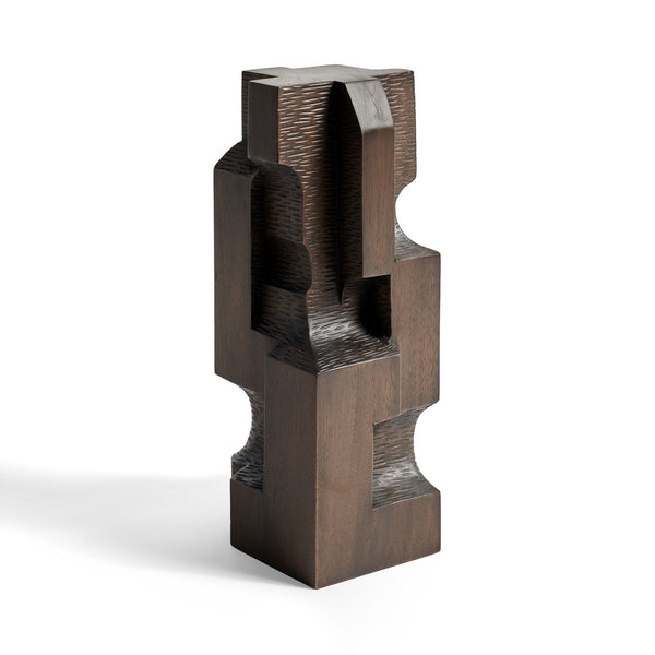 Espresso Block Organic sculpture - mahogany - varnished