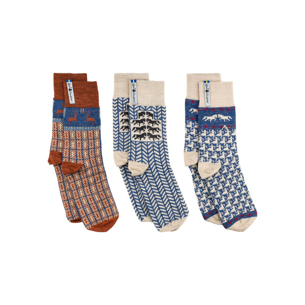 High Ankle Merino Socks, Hulda Set, Ojbro Vantfabrik, - 3 Pack