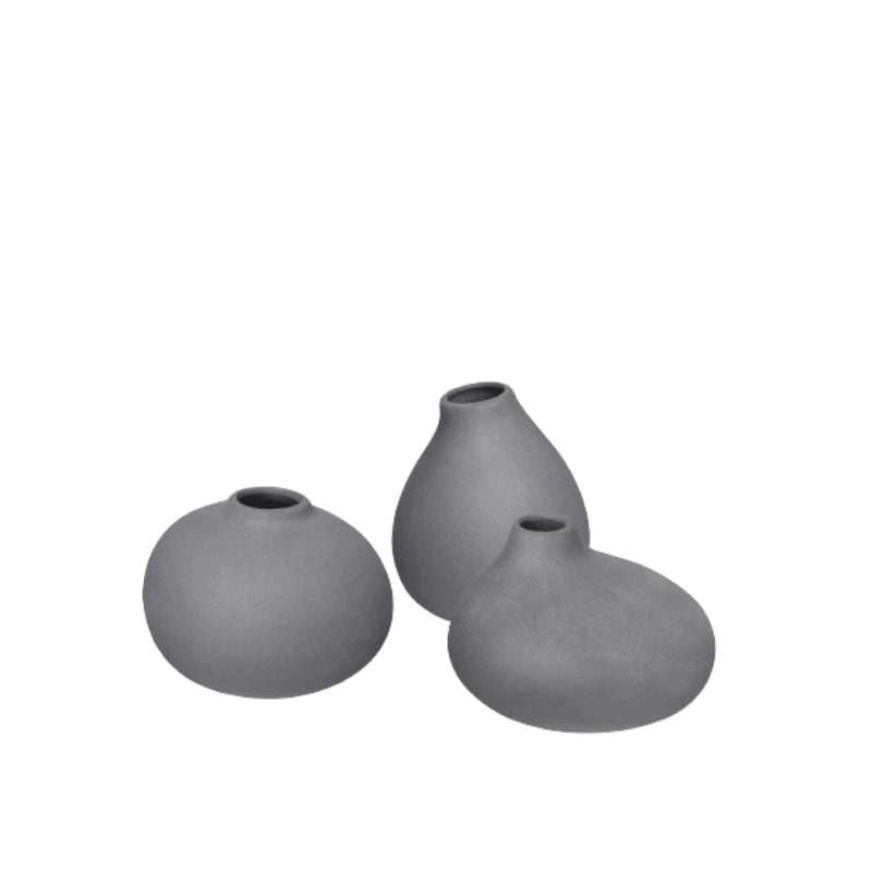 Set of 3 NONA Vases - Pewter