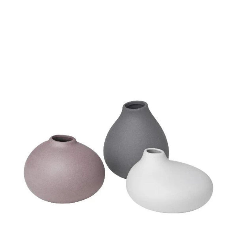 Set of 3 NONA Vases - Bark/Pewter/Micro Chip