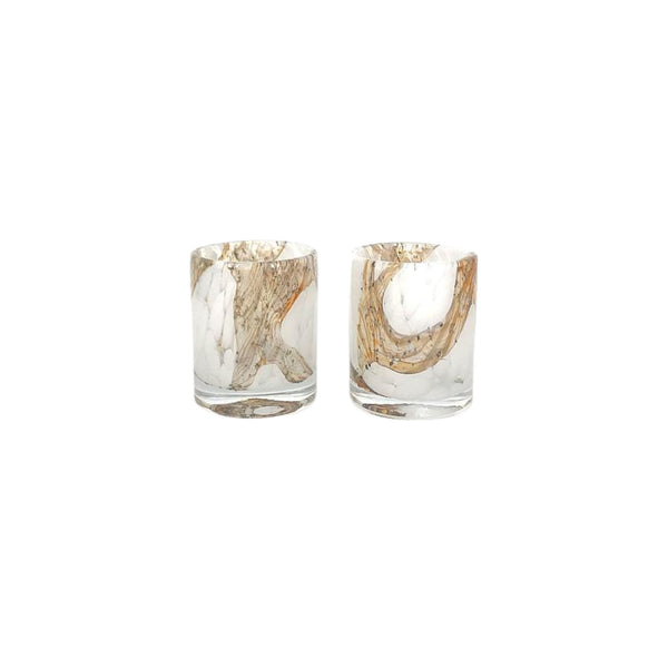 Thick Votive - White Spots/Lava Finish