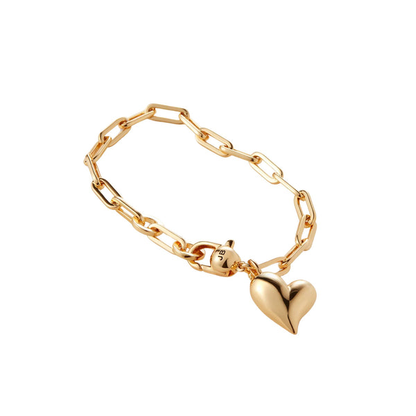 Puffy Heart Bracelet Gold - Jenny Bird