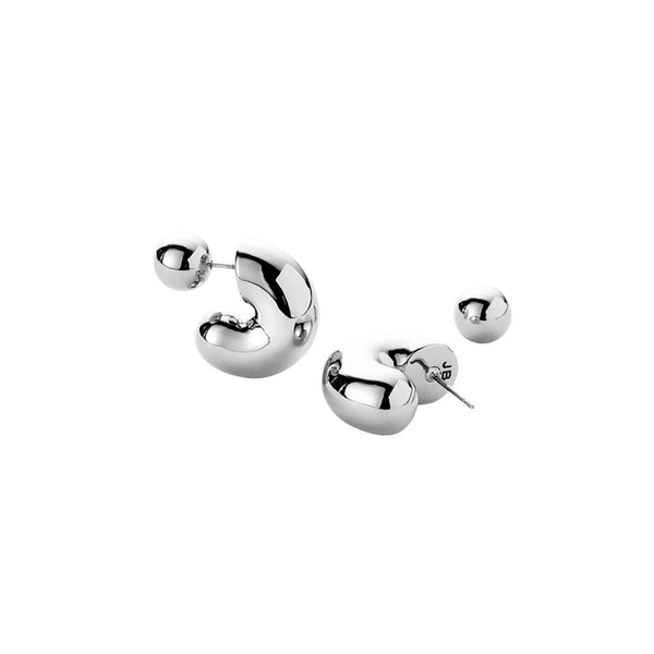 Tome Hoops - Silver -Medium - Jenny Bird