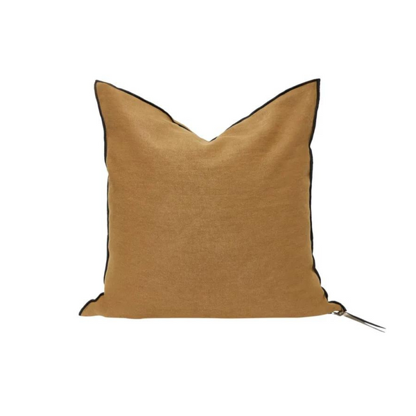 Stone Washed Linen Pillow - 20x20" - Havane