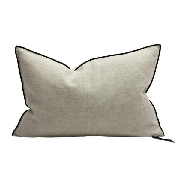 Stone Washed Linen Pillow - 16x24" - Ciment