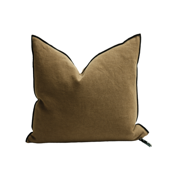 Stone Washed Linen Pillow - 26x26" - Bronze