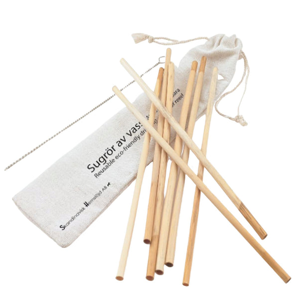 Reusable Wooden Straws 8-pack