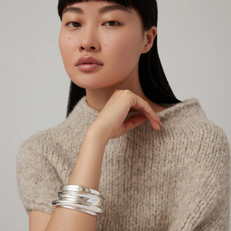 Mega Lennon Bangle Silver - Jenny Bird