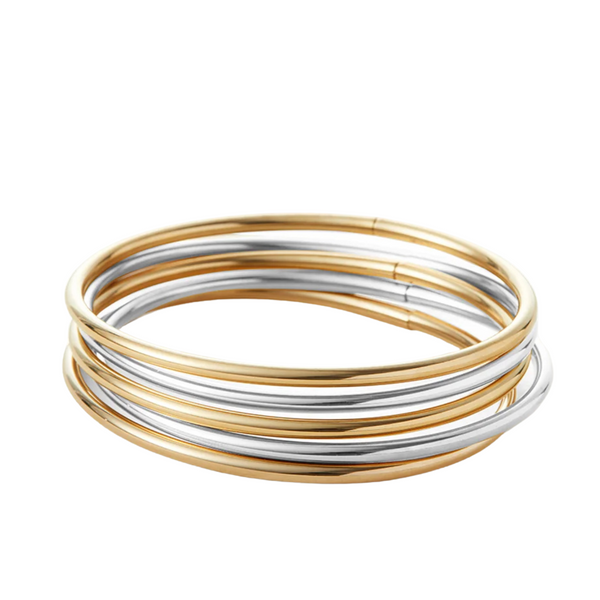 Dane Bangle Set Of 5 Two-Tone- Jenny Bird